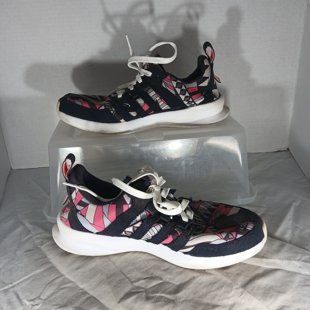 Adidas SL Loop Runner Womens 7.5 Black Pink Geometric Print Sneakers C75347 - Picture 2 of 9
